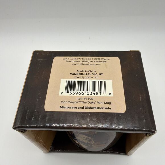 John Wayne American Legend Coffee Mini Mug Cup Western Cowboy Duke Vandor 2008 - Picture 5 of 5